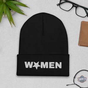 Star Women Embroidered Beanie – Dark Aesthetic Knit Hat | Edgy Alt Fashion, Punk, Emo, Grunge, Skull, and Witchy Vibes