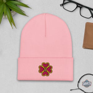 Mitsuri Nichirin Embroidered Cuffed Beanie – Japan Fashion Knit Hat