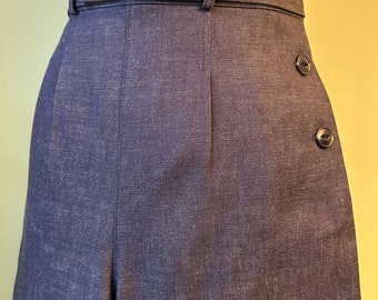1930s 1940s vintage style light/medium weight denim wide leg pants custom order