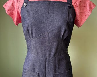 1930s 1940s vintage  style denim overalls B33-35W26-27 H35-36 5’1”-5’2  sample sale