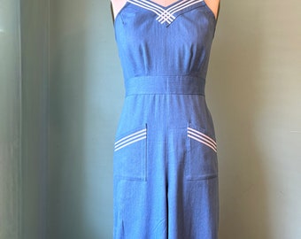 1930s 1940s vintage style overalls B34-36 W27-28 H38” 5’5”-5’7”