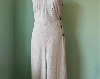 1930s 1940s vintage  style striped denim overalls B33-35 W26-28 H37-38.5  5’5”-5’7”