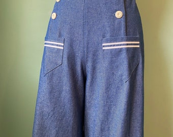 1930's 1940's vintage sailor style pants W26 H36 sample sale