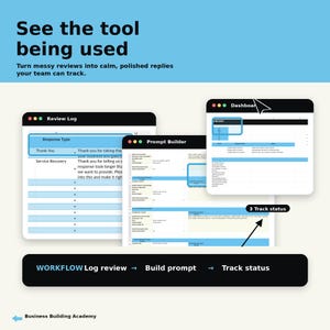 Kit di strumenti per la risposta alle recensioni delle attività commerciali locali, script per il servizio clienti (PDF compilabili, Excel)