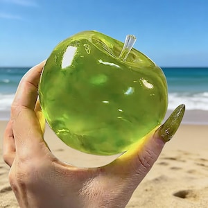 Crystal Big Apple Mochi Stressboll, Handgjord Krämig Klämleksak, Fidget Sensorisk Bolla för Ångestlindring, Söt Squishy Present till Barn och Vuxna