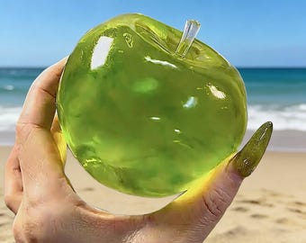 Crystal Big Apple Mochi Stressball, handgemachtes cremiges Squeeze-Spielzeug, zappelnder sensorischer Ball zur Angstlinderung, niedliches Squishy Geschenk für Kinder Erwachsene