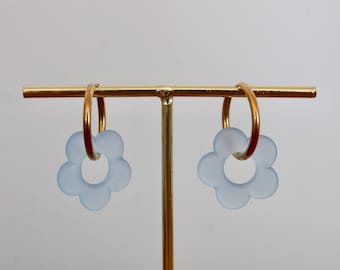 Mini hoepeloorbellen met bloemen