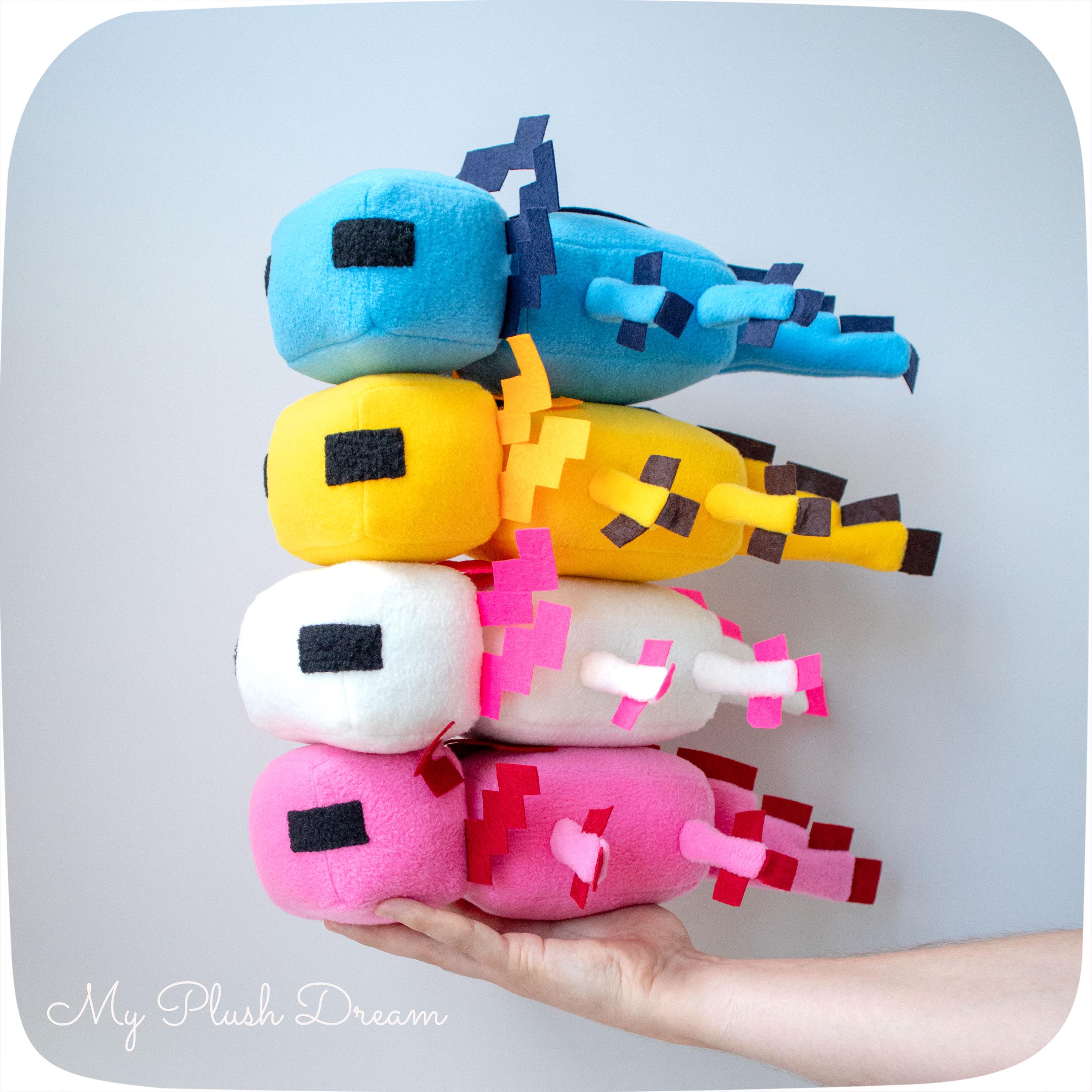 Simulation Axolotl Plush Toy - 20 Inch Pink Stuffed Animal With Zippered Mini Axolotls