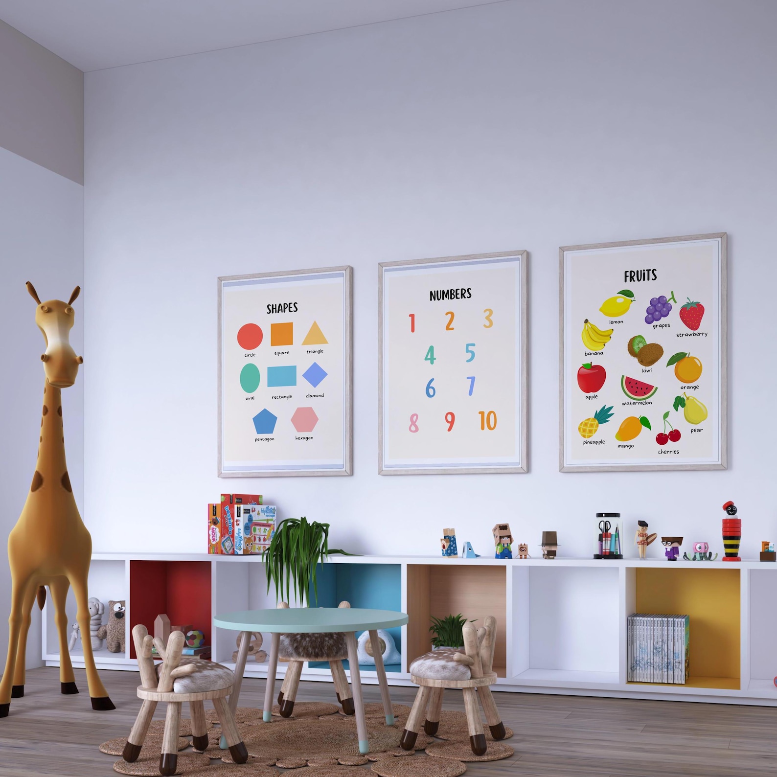 Educational Posters Set – 10 Colorful & Engaging Prints for Kids Room ...