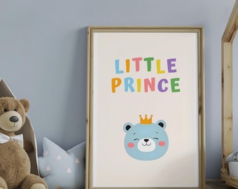 Póster infantil del Principito Oso, decoración de pared para habitación infantil