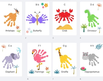 Arte con huellas de animales: imprimibles de la A a la Z (descarga digital)