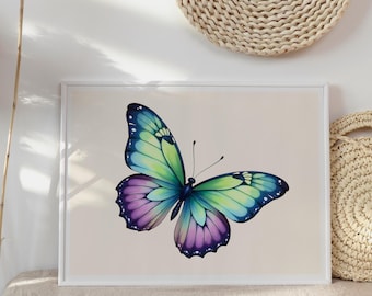 Vibrant Butterfly Art Print: Kids Room Decor