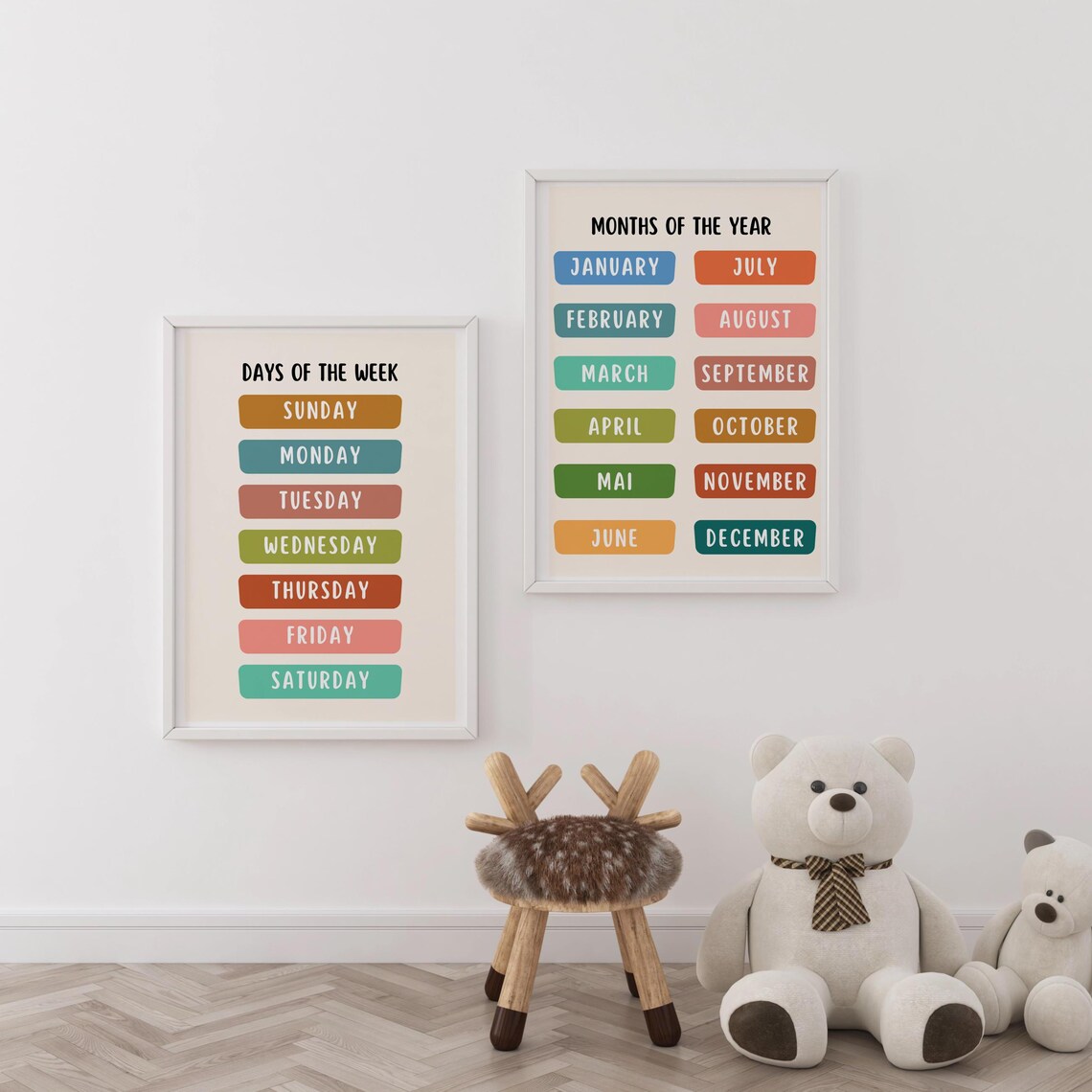 Educational Posters Set – 10 Colorful & Engaging Prints for Kids Room ...