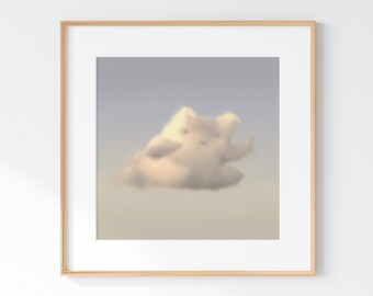 Láminas artísticas de criaturas de las nubes: bordes rasgados