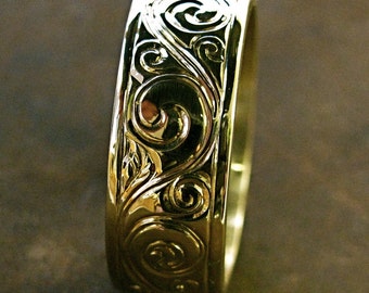 Hand Engraved Wedding or Anniversary Band