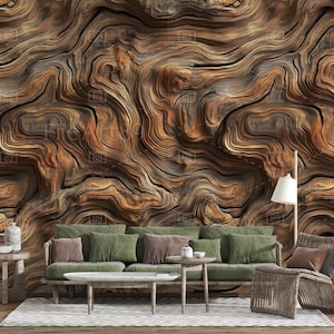 File digitale di carta da parati senza soluzione di continuità, texture complesse di venature del legno di alberi antichi, bellezza calda e naturale, rendering 3D ad alta risoluzione, Ai