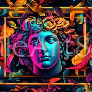 古代ローマ美術と現代美術が融合した画像ファイル、高解像度印刷ファイル、HD画像、4K、人工知能（AI）によって生成された画像