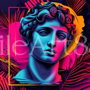 古代ローマ美術と現代美術が融合した画像ファイル、高解像度印刷ファイル、HD画像、4K、人工知能（AI）によって生成された画像