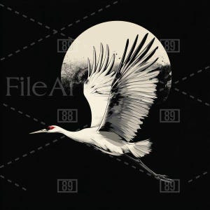 Deux grues blanches dansant gracieusement sous le clair de lune, dans le style de la peinture traditionnelle chinoise, haute résolution, IA