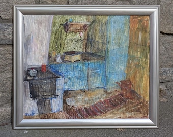 Original Skandinavisches Ölgemälde 63 x 76 cm (Rahmen); Innenausstattung von Barbro Bråne
