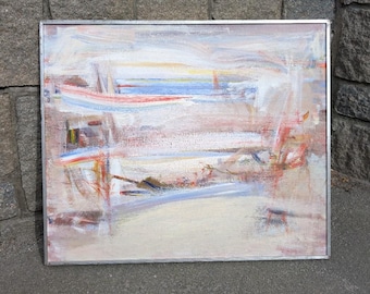 Original Abstraktes Skandinavisches Ölgemälde 64 x 76 cm (Rahmen); Signiert Per Thorlin