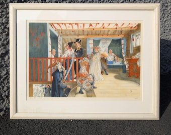Original Limitierte Auflage Lithographie Carl Larsson 55 x 70 cm (Rahmen); Signiert und nummeriert
