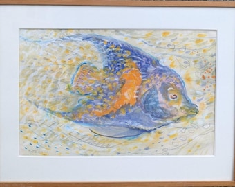 Original 80*er Jahre Aquarell 35 x 47 cm (Foto); Signiert Britta E-Sohn
