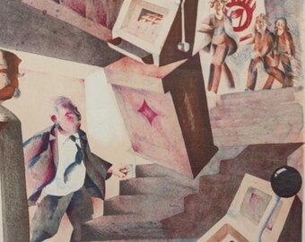 Original Limitierte Auflage Lithographie 82 x 63 cm (Rahmen); Kubismus/Futurismus signiert und nummeriert von Lenny Clarhäll
