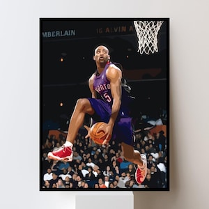 Cornice + Poster - Vince Carter Dunk / Toronto Raptors / NBA Basketball Poster Print