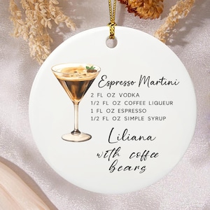 Holiday Drink Recipe Ornament, Cocktail Ornament Gift, Unique Stocking Stuffer Fun Holiday Decor Custom Ornament for Friends and Family 2025