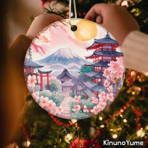 Japanese Christmas Ornament – Custom Ceramic Tree Decoration, Personalized Nippon Holiday Keepsake, Unique Japan Gift for Xmas Lovers 2025