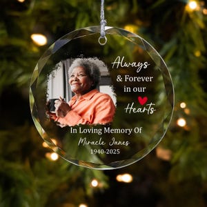 Custom Photo Memorial Ornament, Dad Remembrance Ceramic Ornament, Personalized Acrylic Keepsake, Dad Loss Ornament, Unique Funeral Memorial