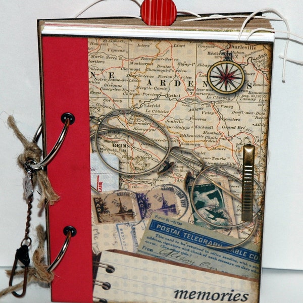 Special Order for Meghan-Vintage Inspired Travel Journal-- "memories"-90 Pages