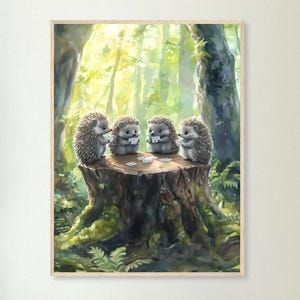 Cartes à jouer hérissons - Impression d'art animal mignon des bois