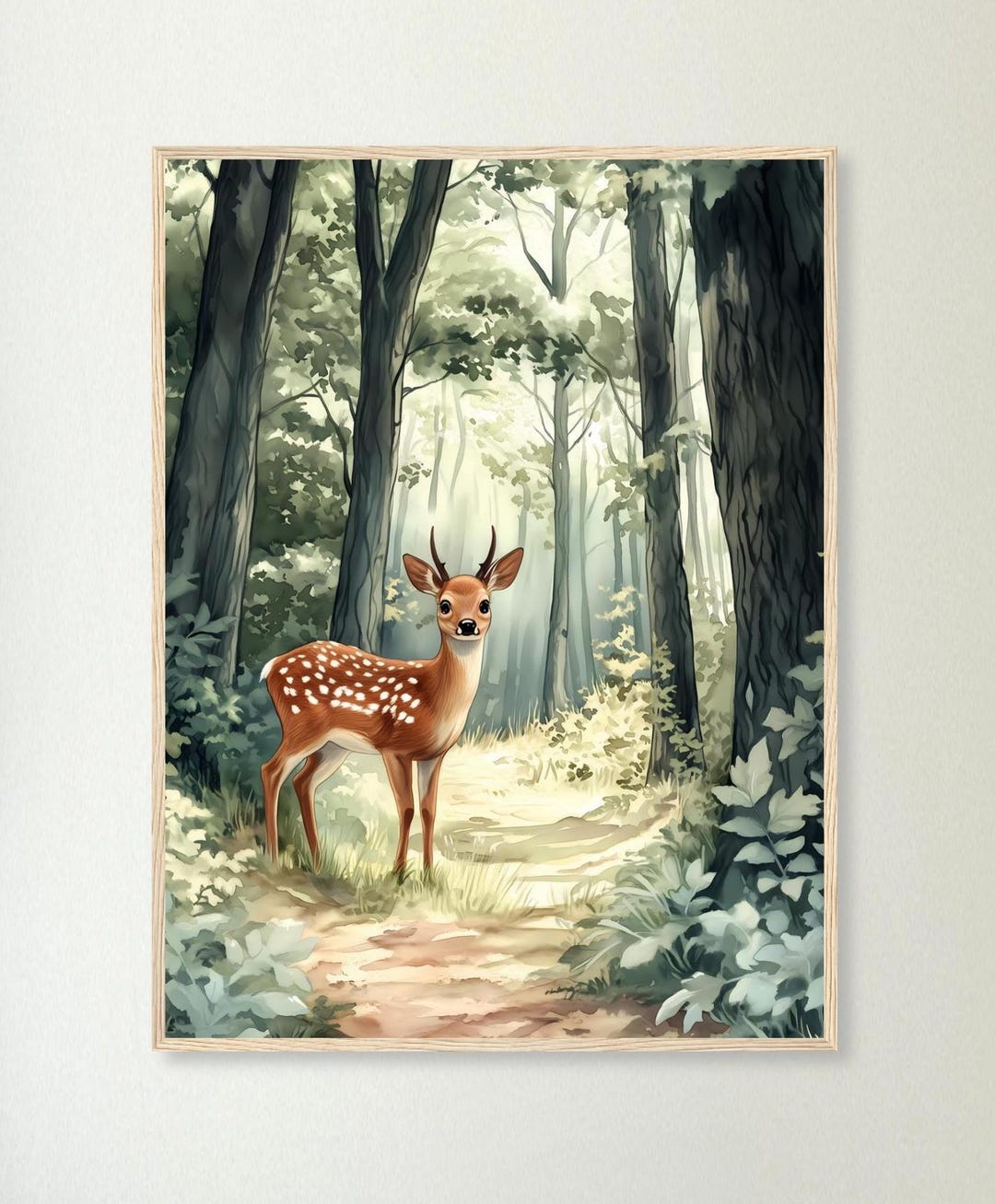 Forest Fawn in the Clearing – Gentle Woodland Deer Art Print - Etsy