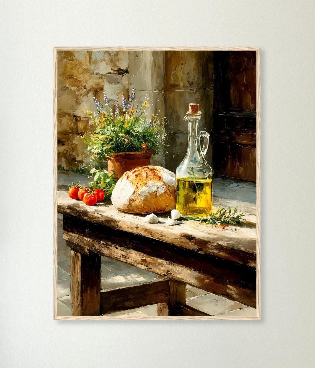 Italian Kitchen Art Print: Rustic Bread, Olive Oil Still Life - Etsy