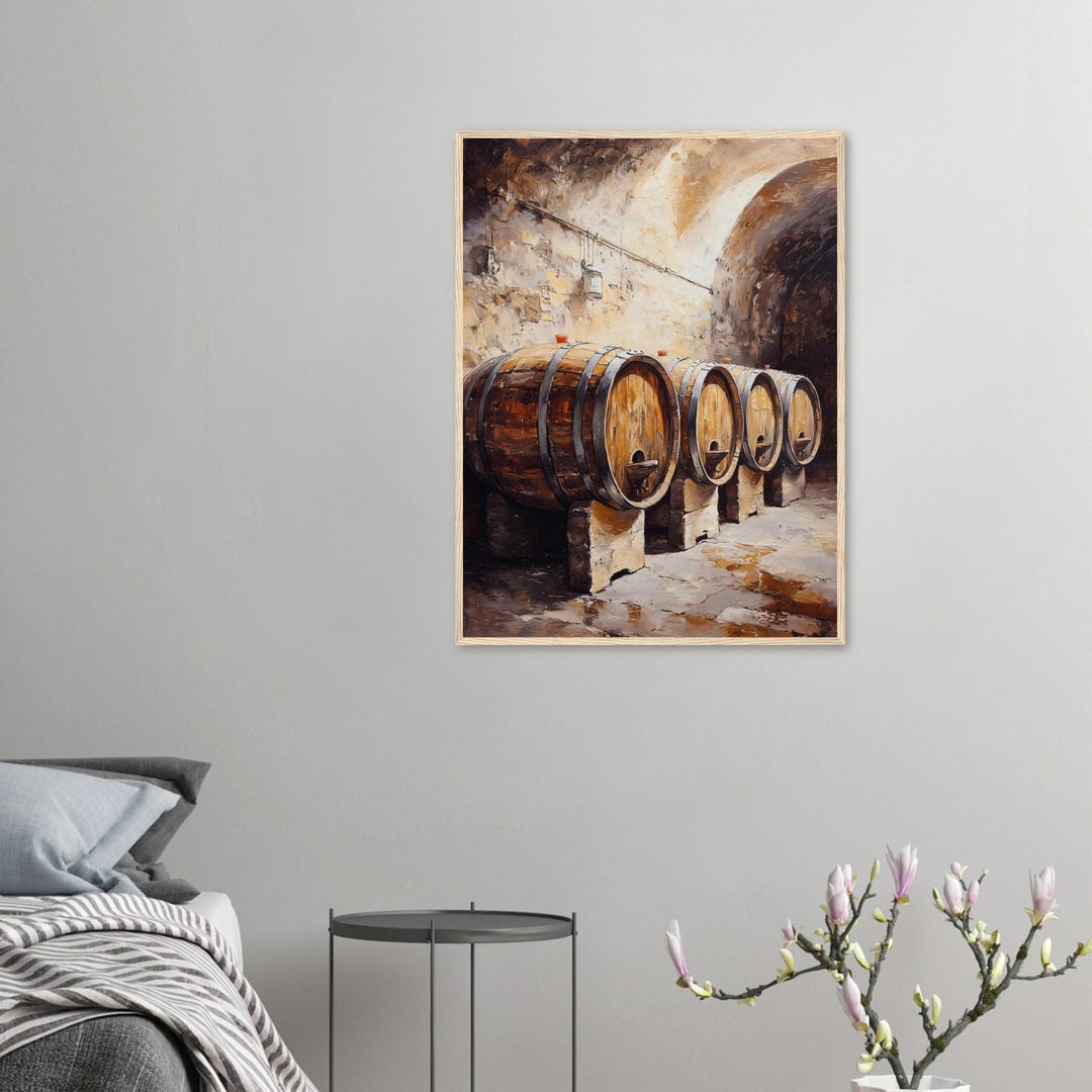 Rustic Wine Cellar Art Print – Vintage Barrel Room Wall Decor - Etsy