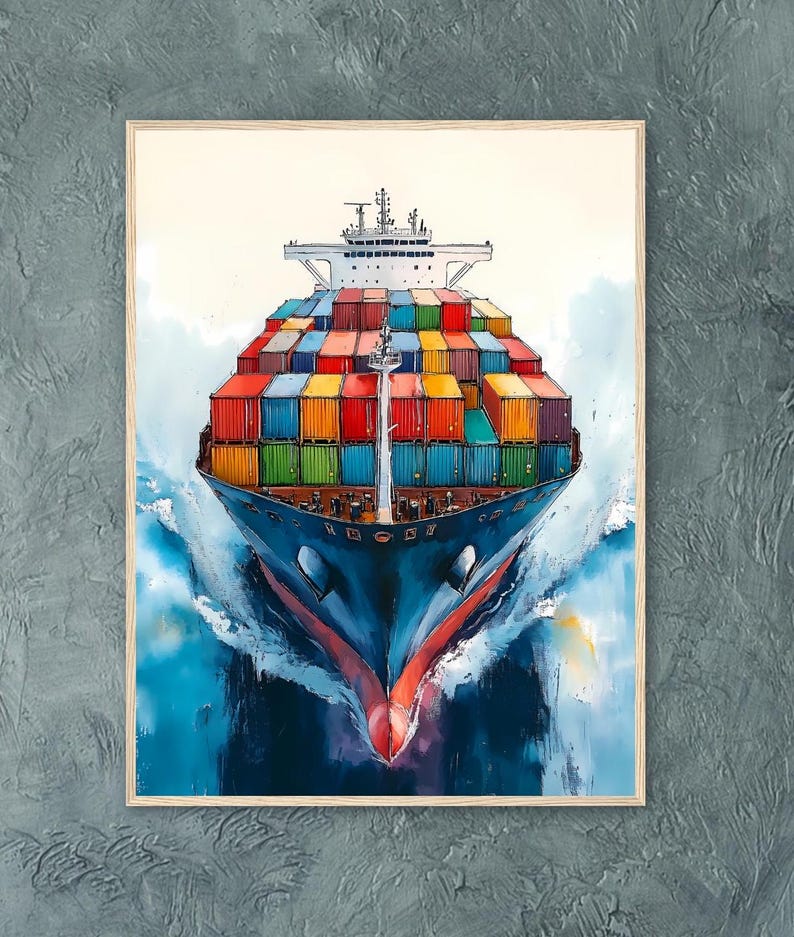 Majestic Container Ship Art Print: Bold Nautical Wall Decor for ...