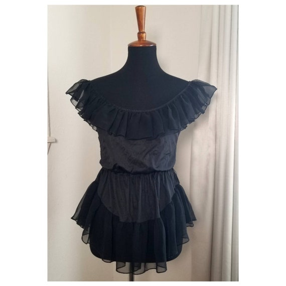 Vintage 1990's Silky Ruffle Lingerie Top