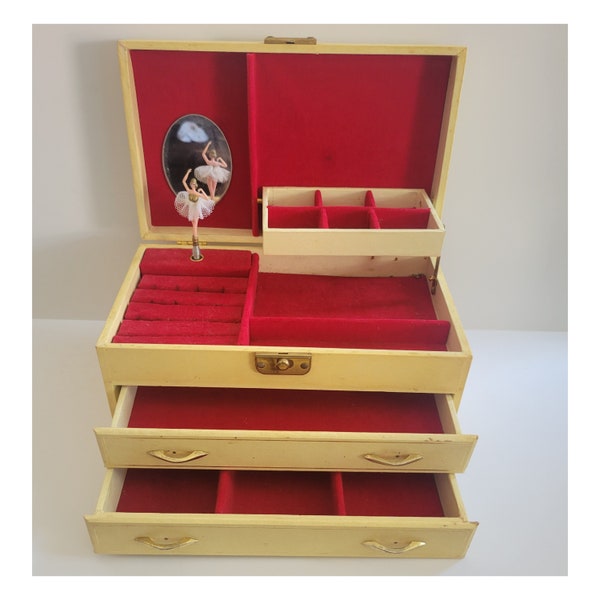 Vintage 1950's Ballerina Four Tiered Jewelry Box