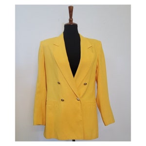 Vintage 90's Bright Yellow Oversized Blazer image 1