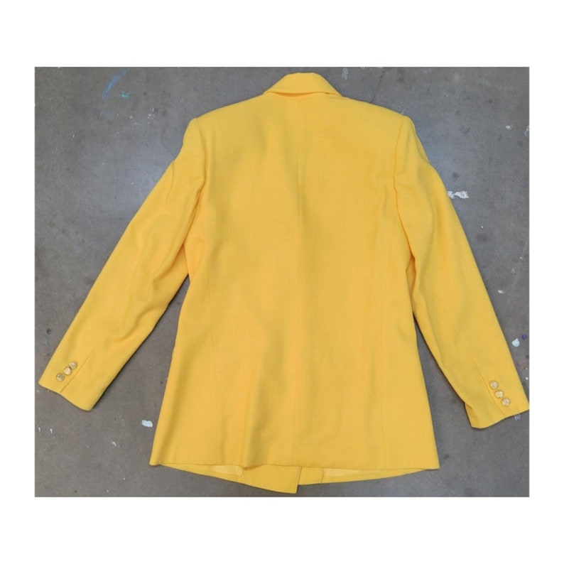 Vintage 90's Bright Yellow Oversized Blazer image 3