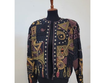 Vintage Judith Ann Creations Silk Sequin Beaded Jacket