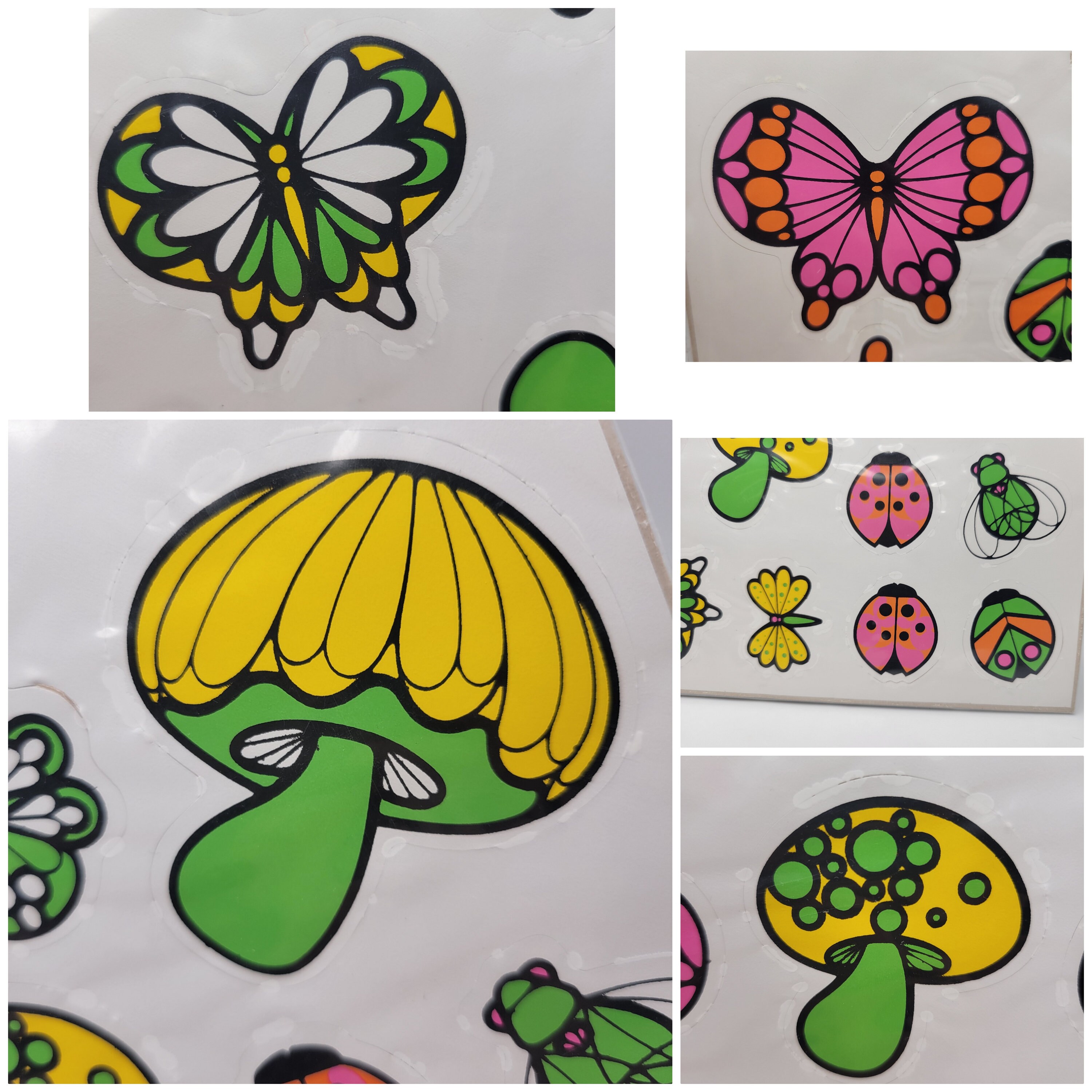 Deadstock 1970's Psychedelic Mushroom Butterfly and Bugs Blacklight