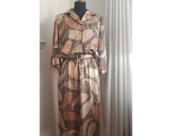 Vintage 1980's Metallic Belted Dress