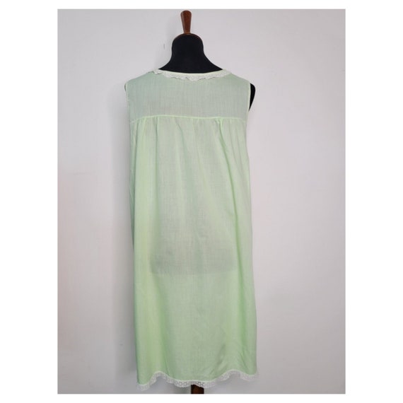 1960's Lime Green Cotton Nightgown - Gem