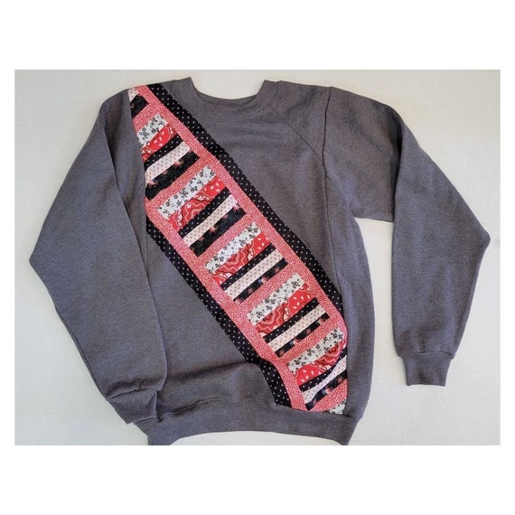 Vintage 1990's Patchwork Quilt Sweatshirt - image 3