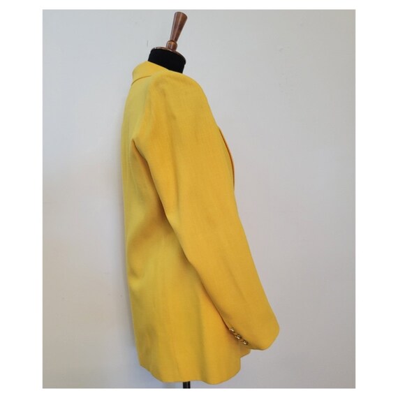 Vintage 90's Bright Yellow Oversized Blazer - image 5