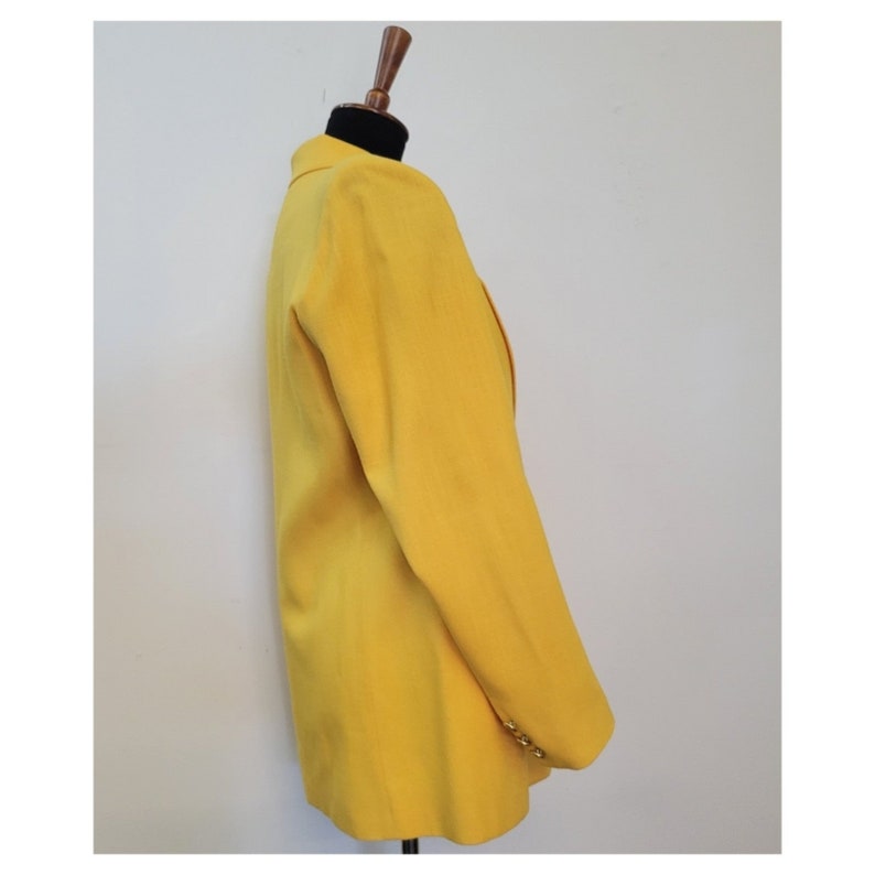 Vintage 90's Bright Yellow Oversized Blazer image 5