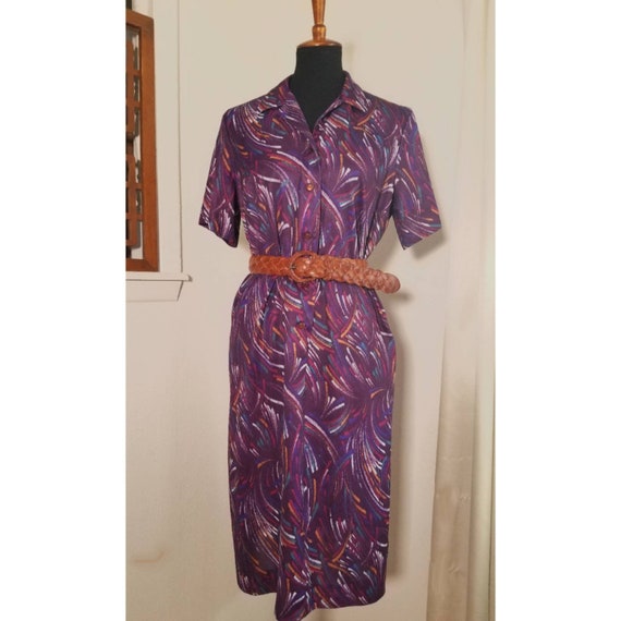 Vintage 1970's Funky Abstract Dress and Matching … - image 1